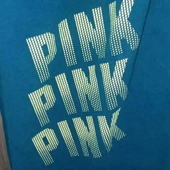 PINK Victoria's Secret Green Neon Logo Classic Fit Joggers - Picture 2 of 4